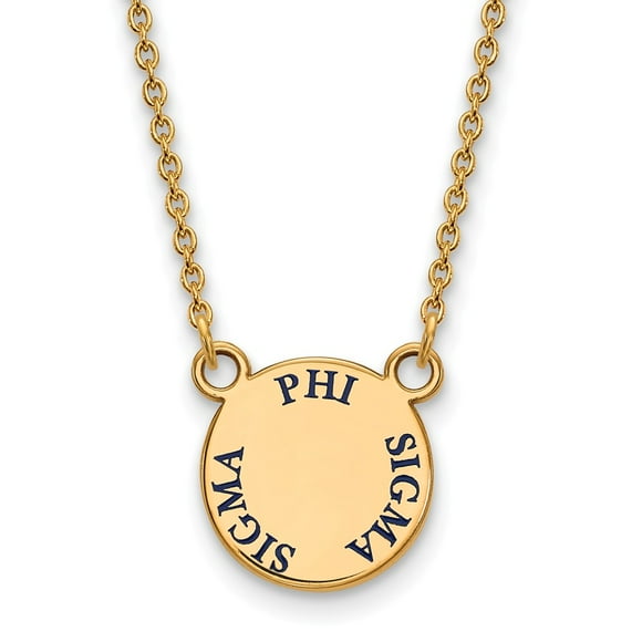 12mm Jewel Tie 925 Sterling Silver with Gold-Toned Theta Phi Alpha Extra Small Enl Pendant with Necklace 12mm Jewel Tie 925 Sterling Silver with Gold-Toned Theta Phi Alpha Extra Small Enl Pendant with Necklace